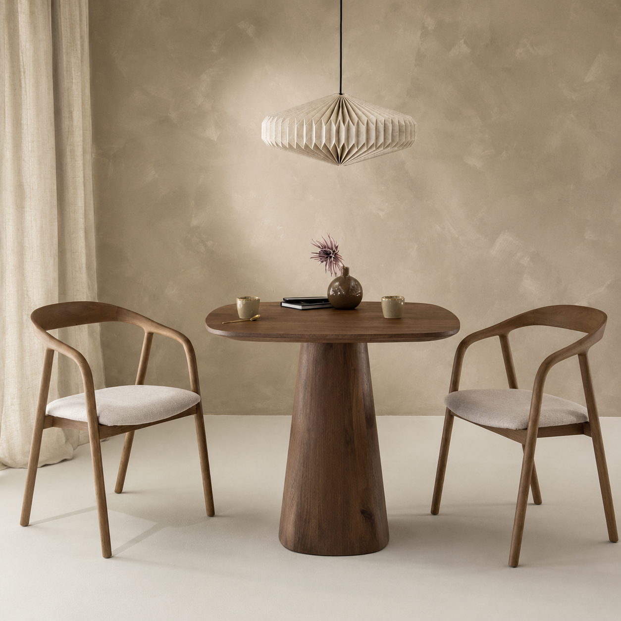 Eleonora eettafel Aron 80x80x76 cm donkerbruin mangohout