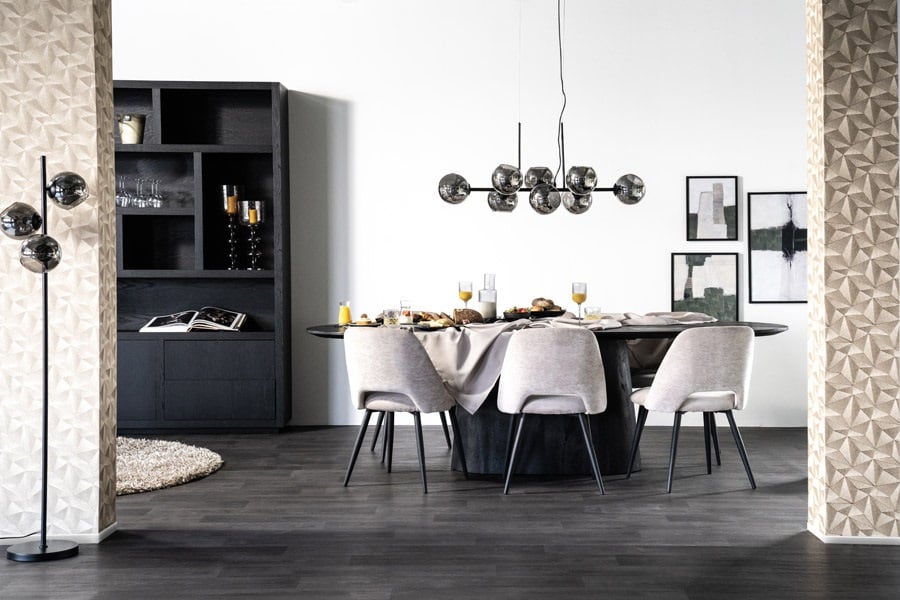 Eleonora eettafel Aron ovaal 200x110x76 cm mangohout zwart