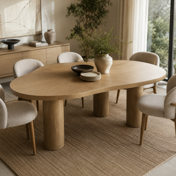 Eleonora eettafel Bobbie 215x110x76 cm lichtbruin
