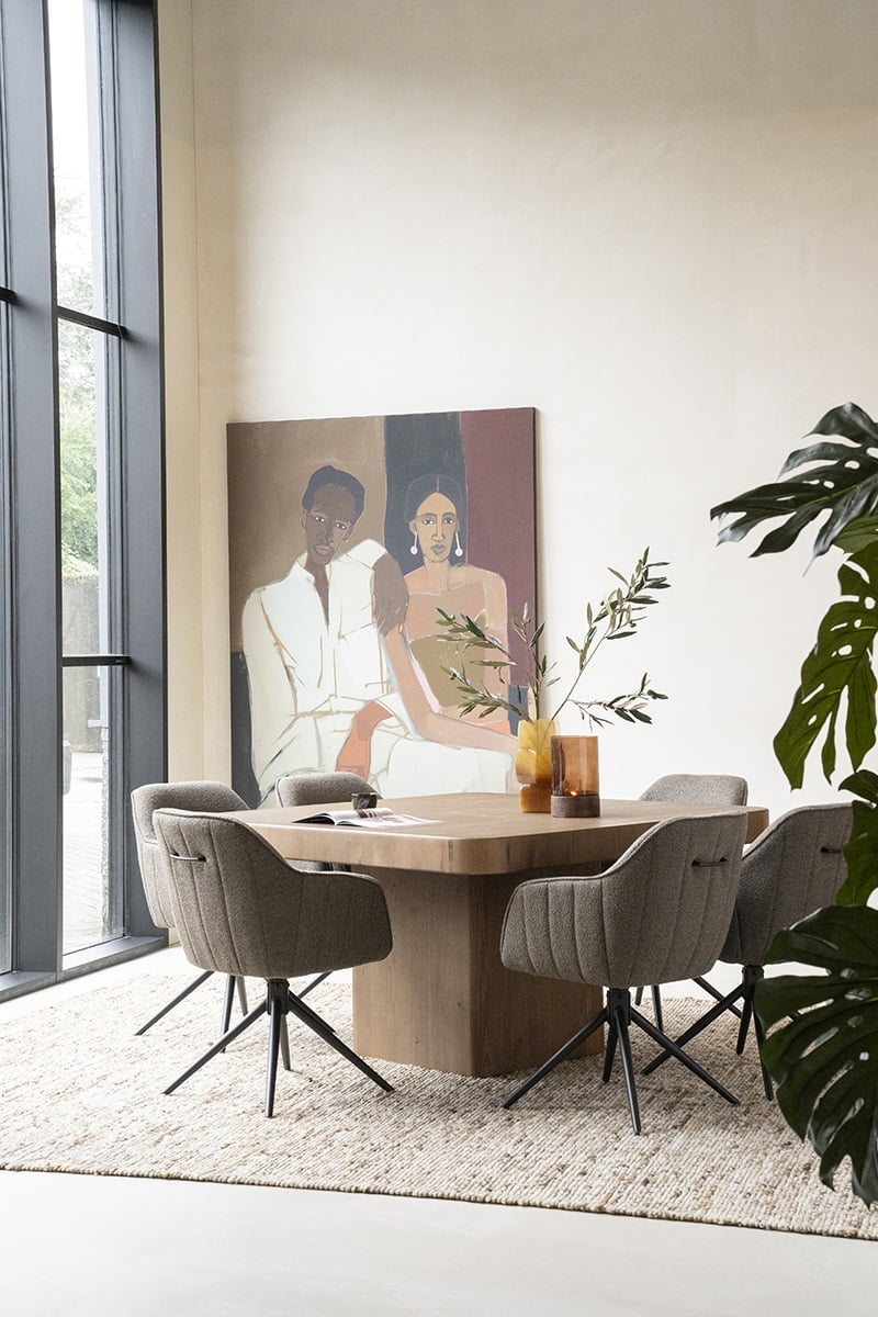 Eleonora eettafel Harmonie 140x140x77 cm vierkant eiken bruin