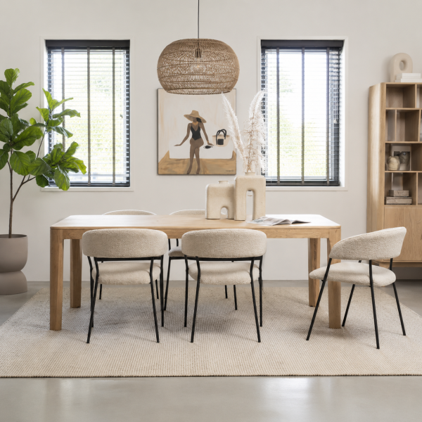 Eleonora eettafel Harvey 200x100x76 cm naturel eiken