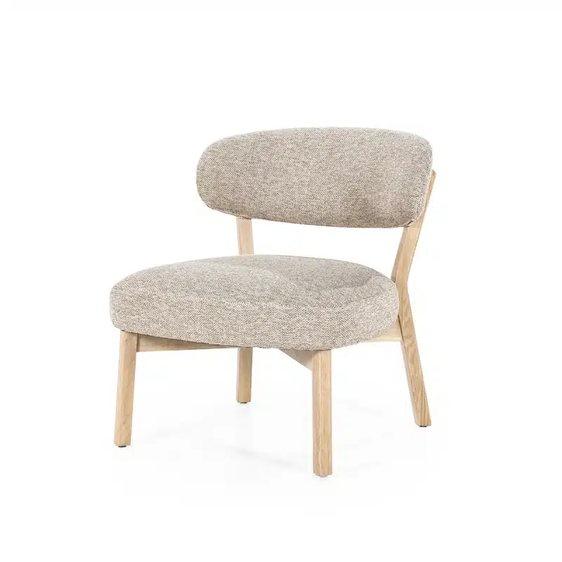 Eleonora fauteuil Mikky taupe onderstel naturel