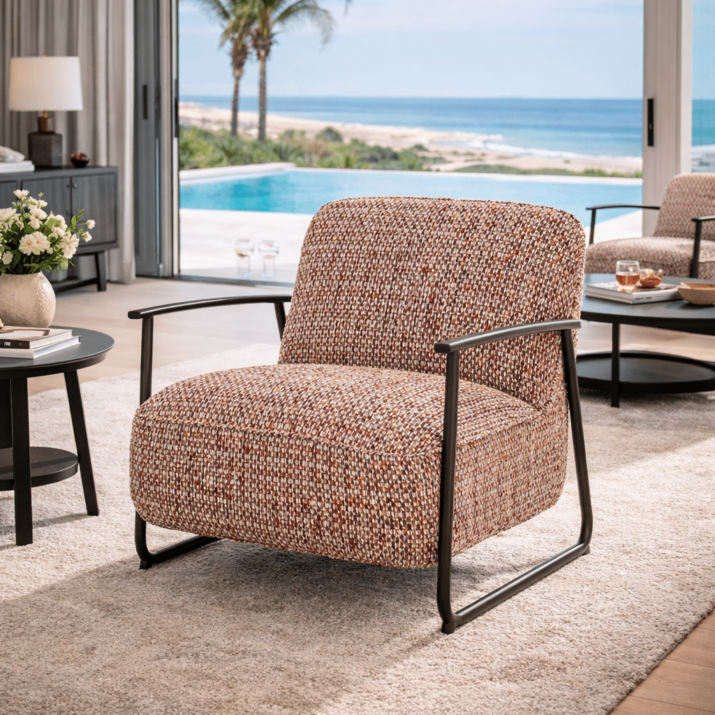 Eleonora fauteuil Norel met arm rood
