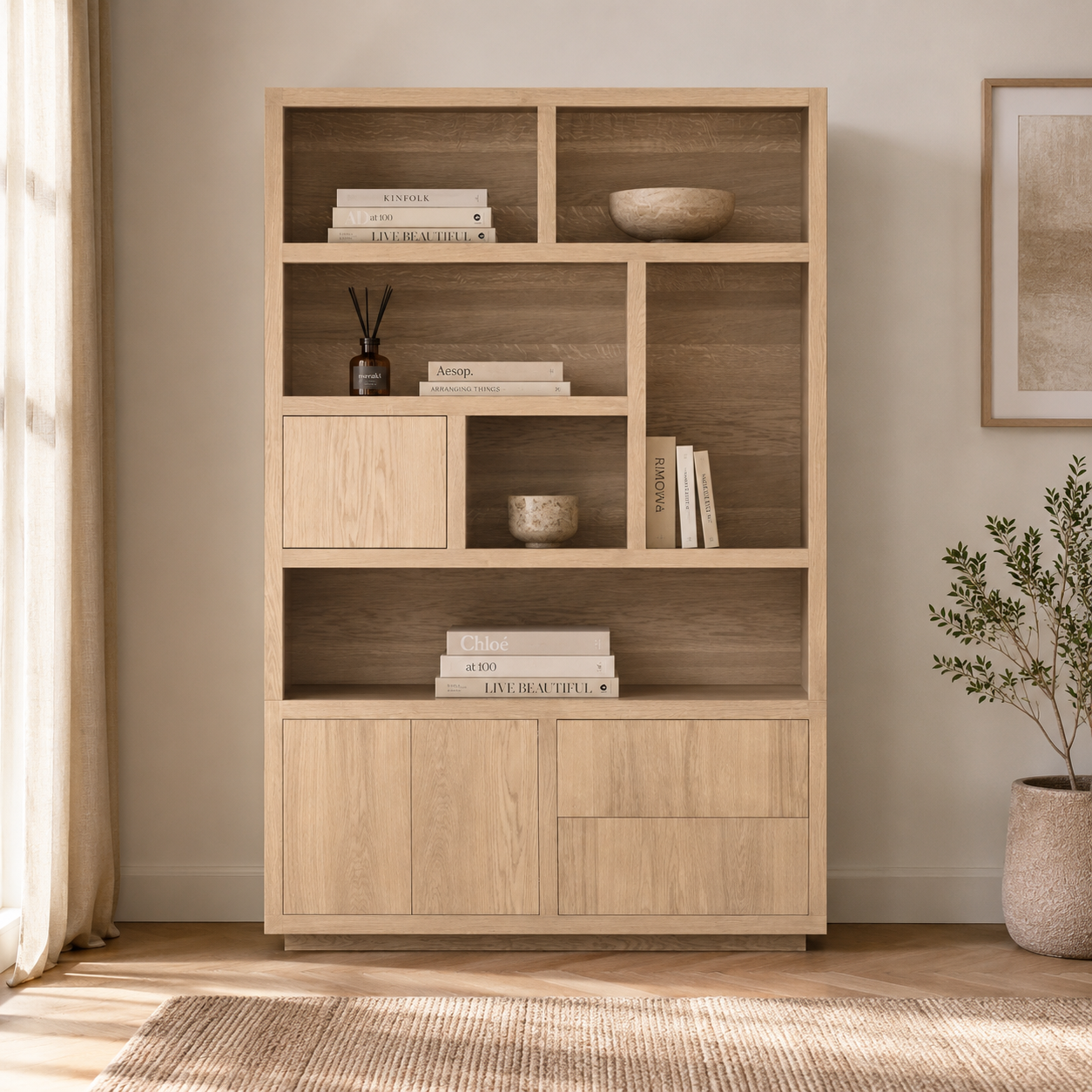 Eleonora opbergkast Helsinki 150x42x220 cm eiken naturel
