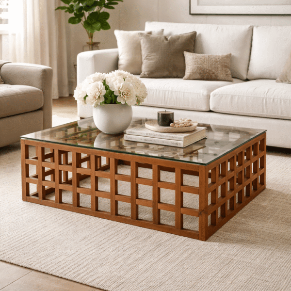 Eleonora salontafel Heras 90x90x32 cm glas
