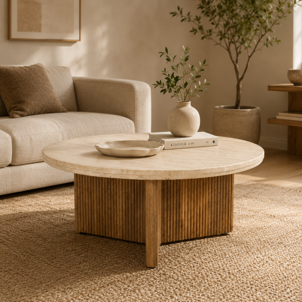 Eleonora salontafel Sara 78x78x35 cm travertin