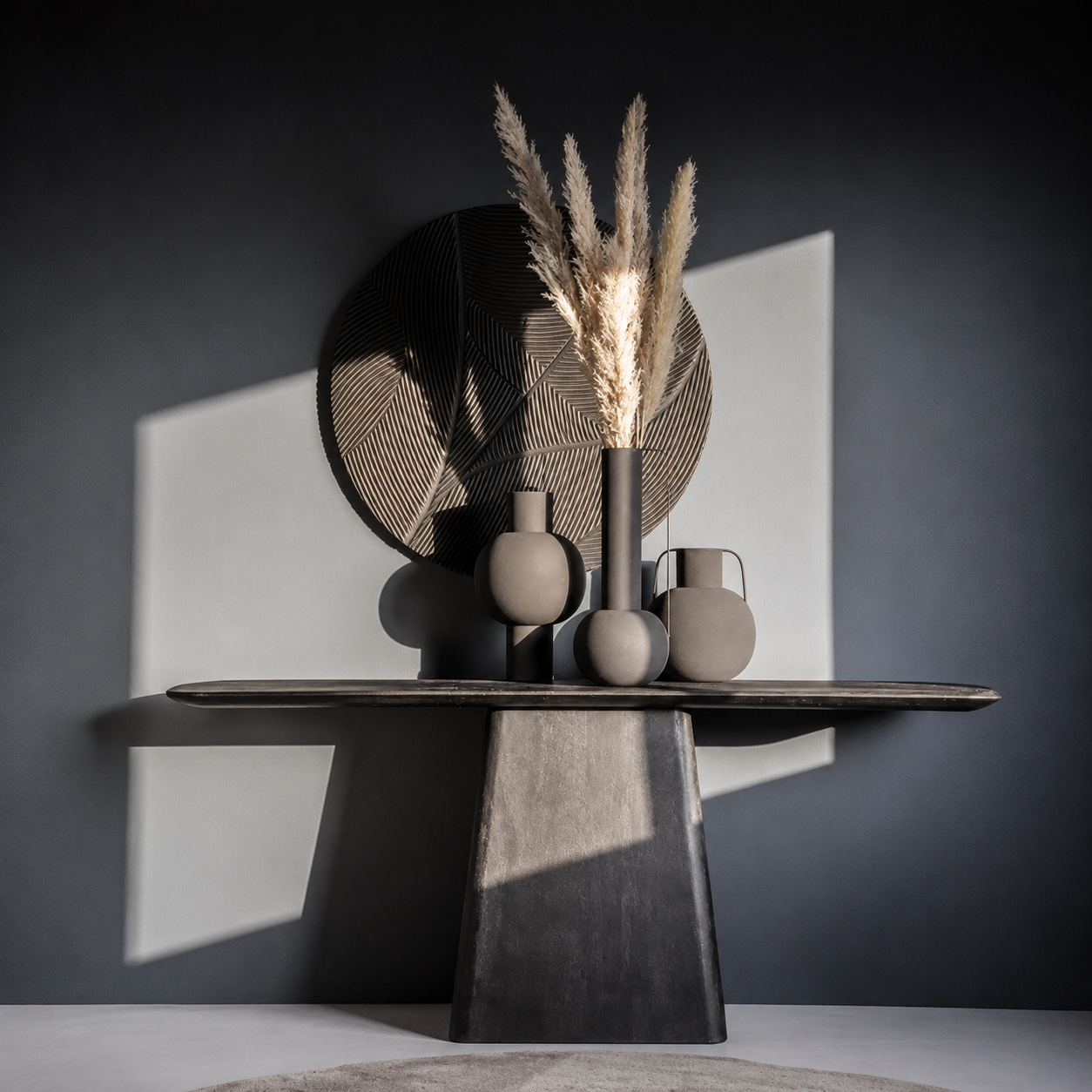 Eleonora sidetable Aron 180x40x75 cm mangohout zwart