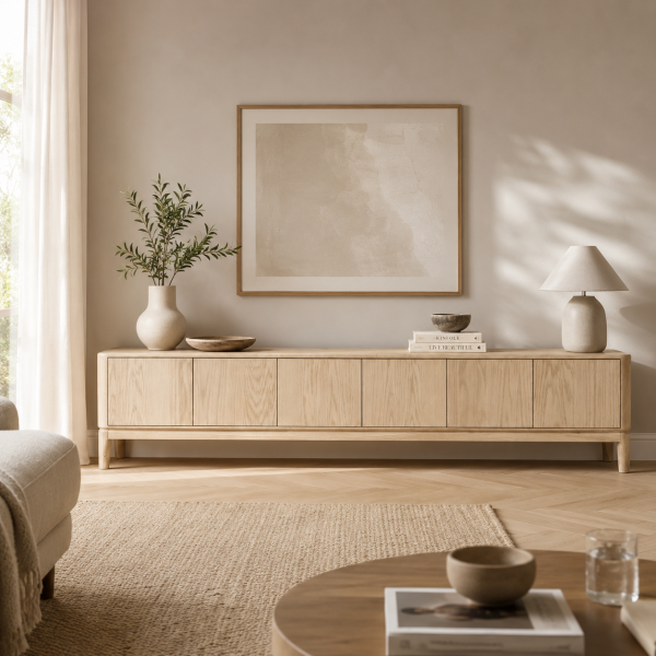 Eleonora tv meubel Harvey 220x40x50 cm eiken