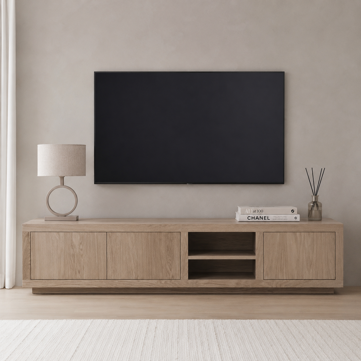 Eleonora tv meubel Helsinki 200x42x45 cm eiken lichtbruin