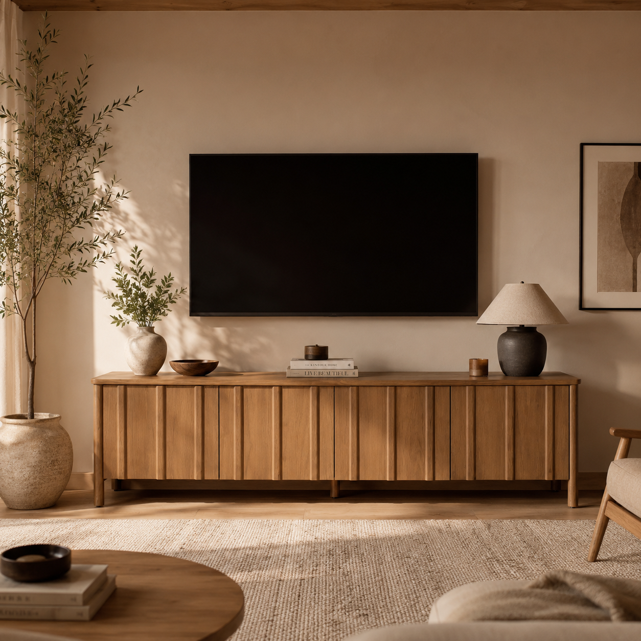 Eleonora tv meubel Jake 183x47x50 cm eiken bruin
