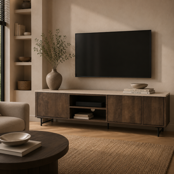 Eleonora tv meubel Lio 200x40x52 cm travertin