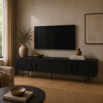 Eleonora tv meubel Remi 170x54x56 cm mangohout zwart
