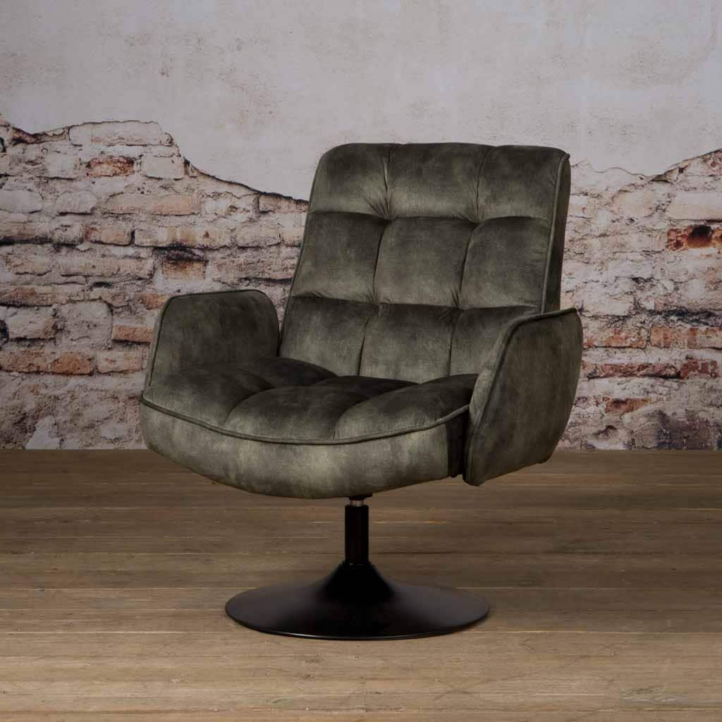 Tower Living fauteuil Tropea draaibaar met arm donkergroen