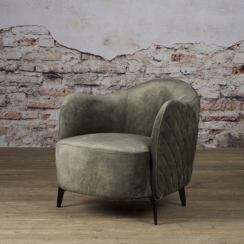 Tower Living fauteuil Bondo met arm donkergroen