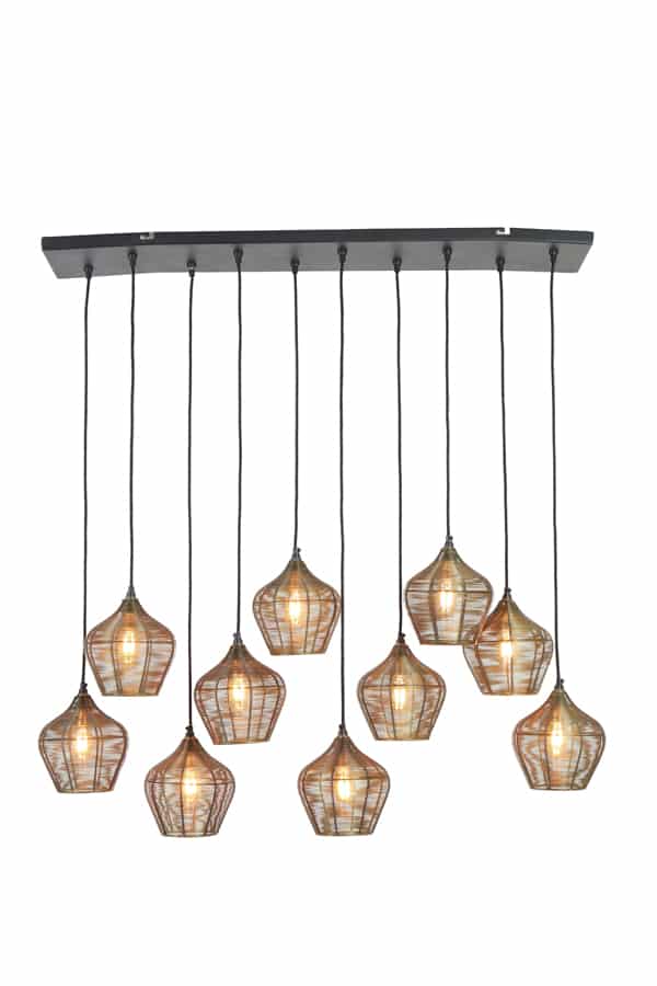 Light & Living hanglamp 10L 120x25x29,5 cm Alvaro antiek brons