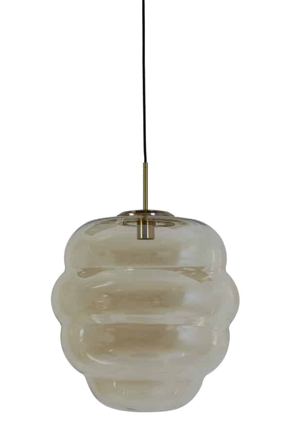 Light & Living hanglamp Ø45x48 cm Misty glas amber+goud
