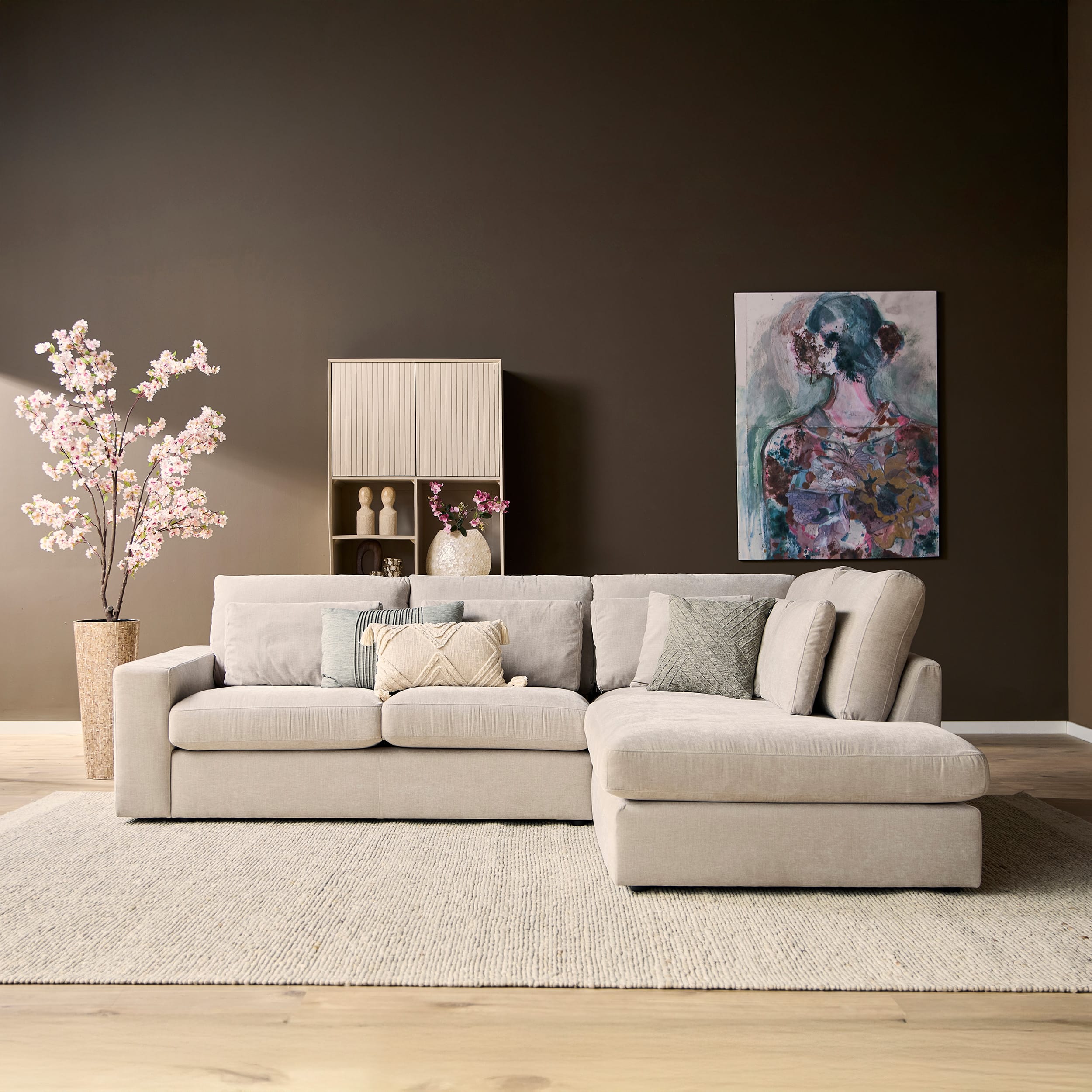 Starfurn MySofa Jesse | 2,5 zits + Ottomane Rechts | Beige