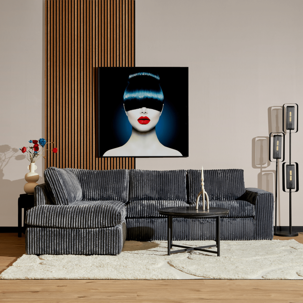 Starfurn MySofa Teddy | Divan Links + 2,5 zits | Antraciet