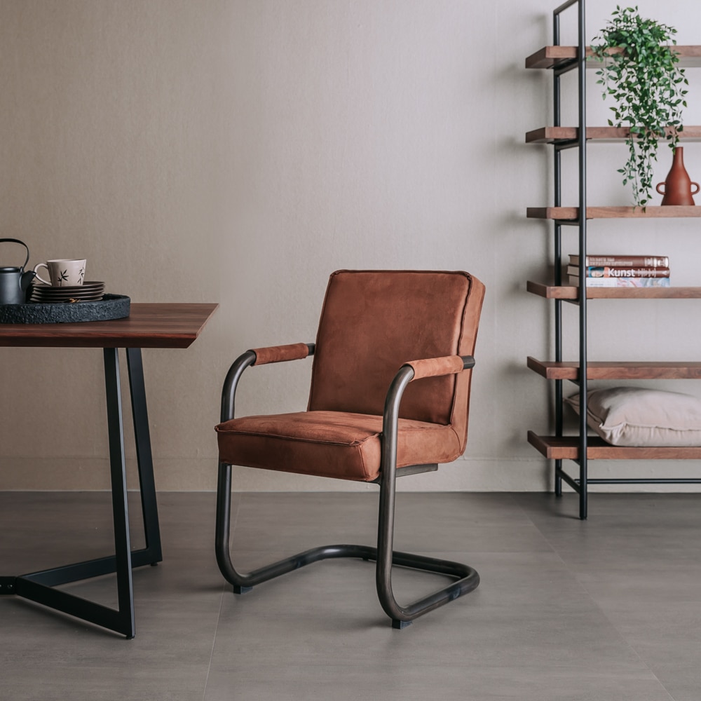 Tower Living eetkamerstoel Volano met arm cognac