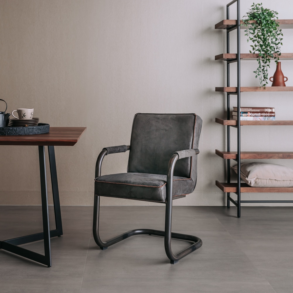 Tower Living eetkamerstoel Volano met arm antraciet