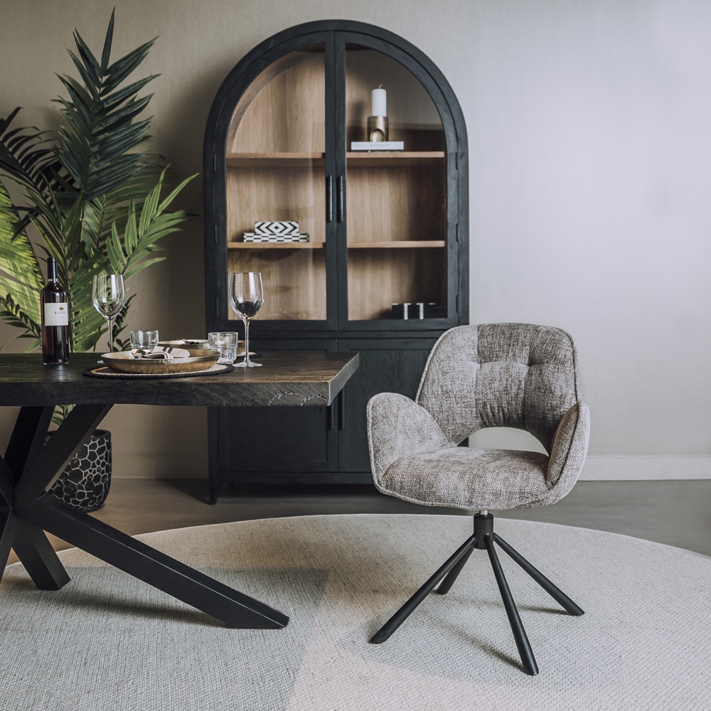 Tower Living eetkamerstoel Isola draaibaar met arm beige