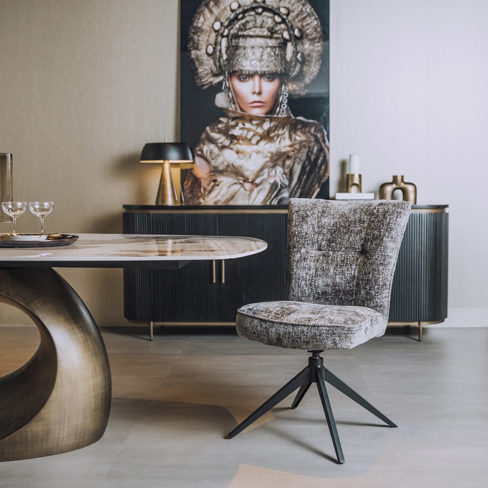 Tower Living eetkamerstoel Bardi draaibaar antraciet
