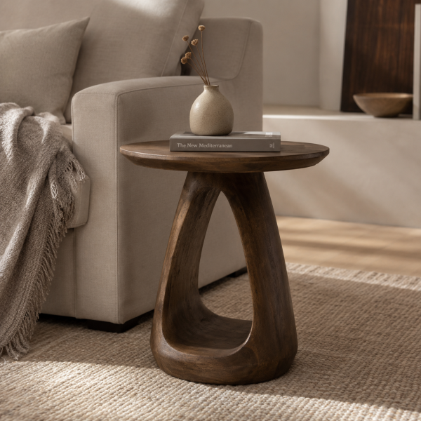 Nijwie MySons Bremen bijzettafel Ø50, H50, Mango Matt Walnut - Must Have Collection