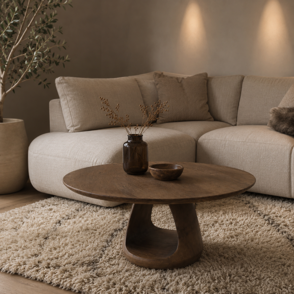 Nijwie MySons Bremen salontafel Ø90, H40, Mango Matt Walnut - Must Have Collection