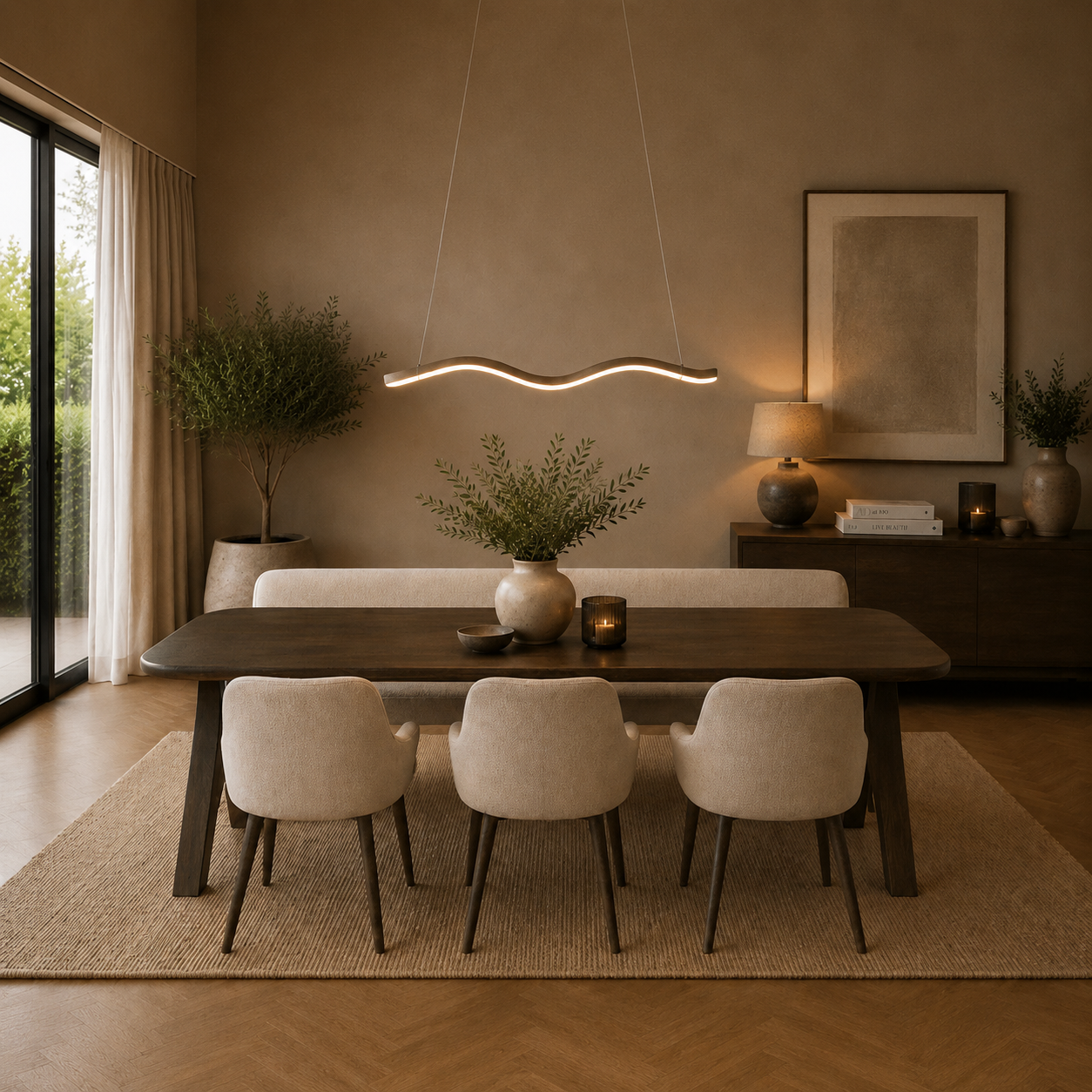 Nijwie MySons Eetkamertafel 240, langwerpig met ronde hoeken, Mango Espresso Brown - Addo Table Collection