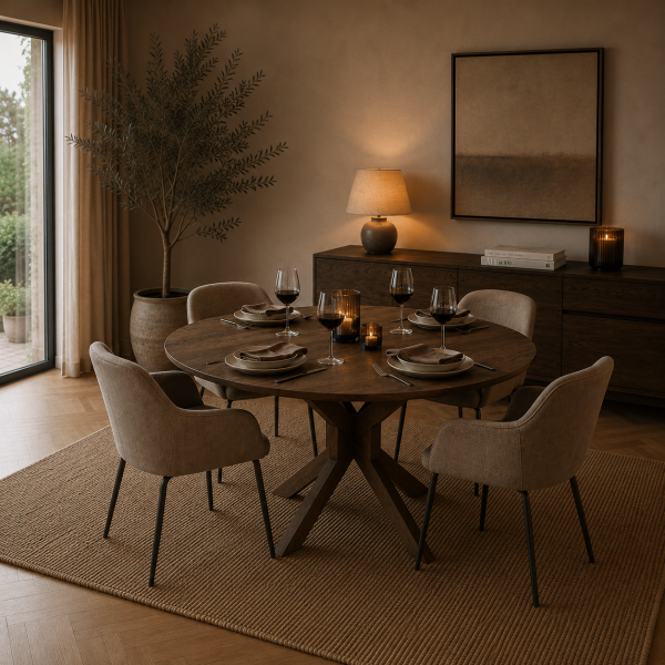 Nijwie MySons Eetkamertafel Ø150, Acacia Marron Brown - Gemini Table Collection