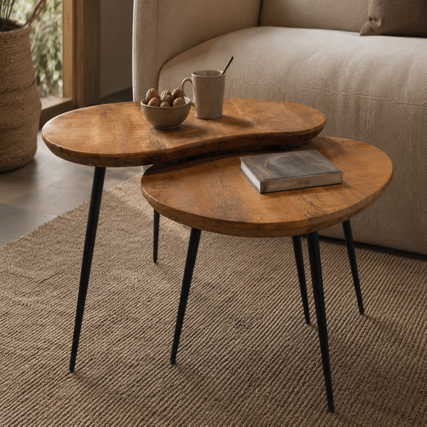 Nijwie MySons Erfurt salontafel organisch, set van 2, Smooth Natural - Must Have Collection
