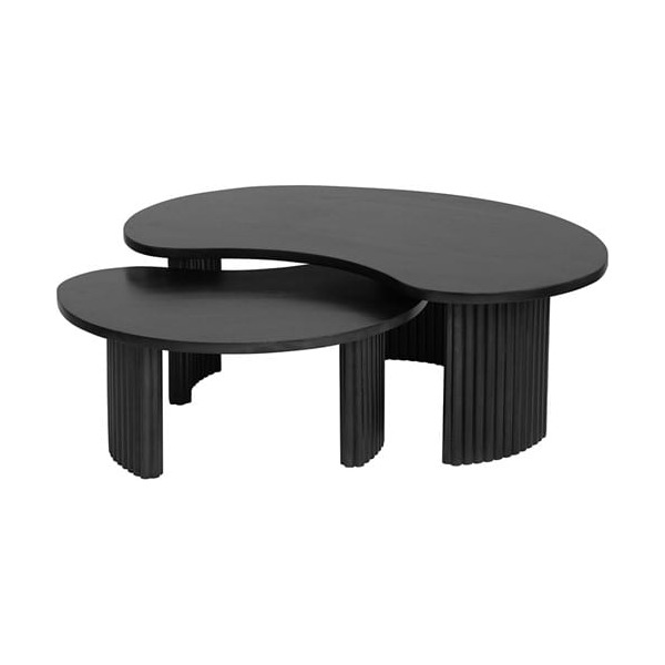 Nijwie MySons Firenze salontafel 85, boon vorm, Black - Mix & Match Collection