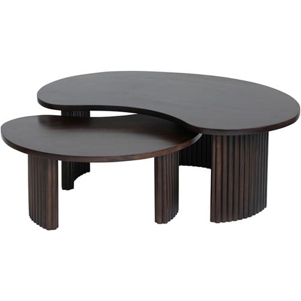 Nijwie MySons Firenze salontafel 85, boon vorm, Mango Brown Walnut - Mix & Match Collection