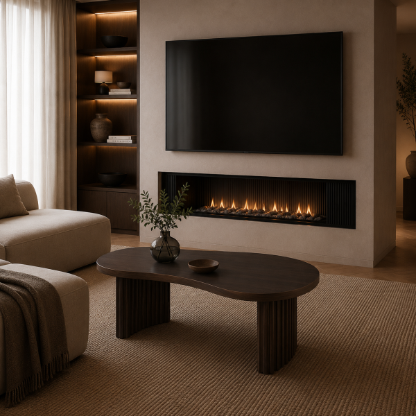 Nijwie MySons Firenze salontafel 85, boon vorm, Mango Brown Walnut – Mix & Match Collection