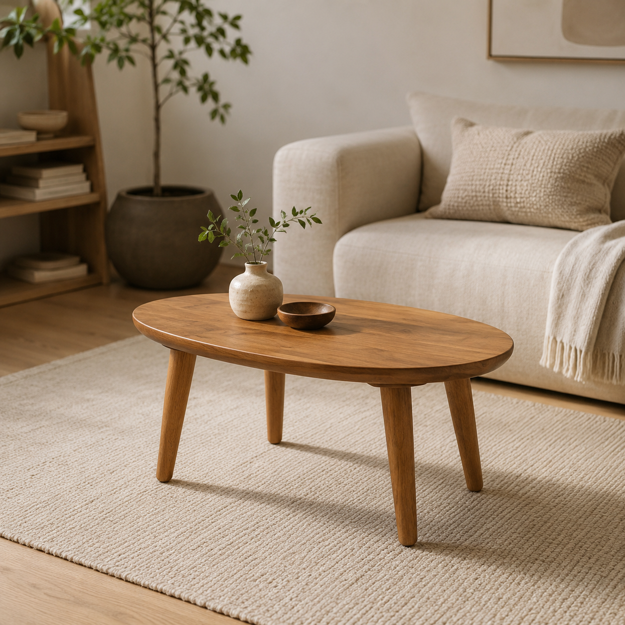 Nijwie MySons Hamburg salontafel ovaal 60x38x32 (BxDxH), Smooth Natural - Must Have Collection