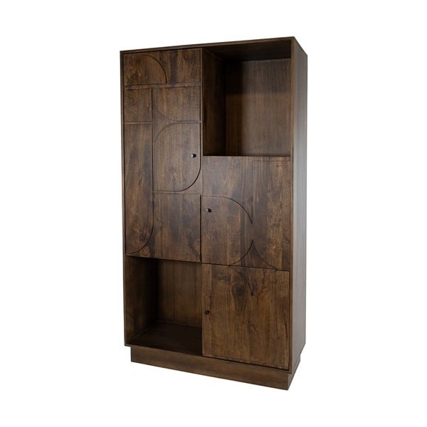 Nijwie MySons Kast 180 met 3 deuren en 2 open vakken, Mango Brown Walnut - Kaapstad Collection