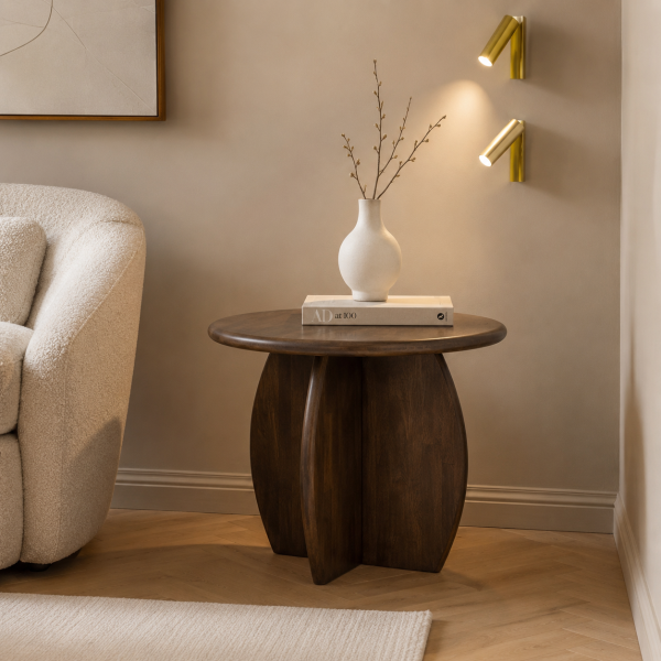 Nijwie MySons Salontafel Ø60, Mango Brown Walnut – Belly Table Collection