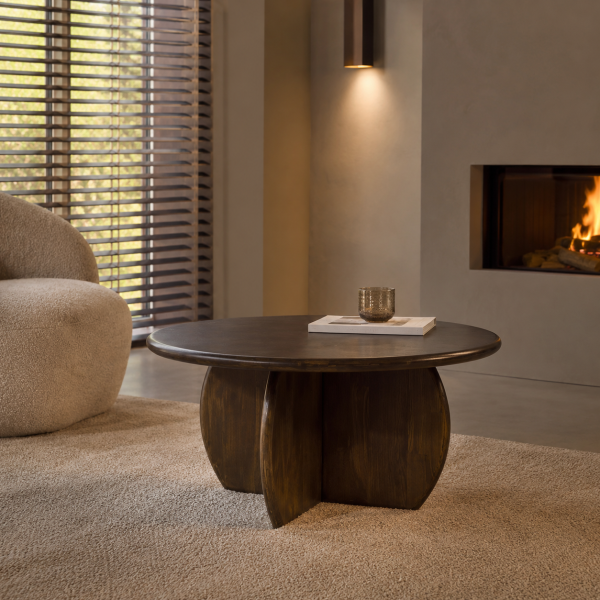 Nijwie MySons Salontafel Ø80, Mango Brown Walnut – Belly Table Collection