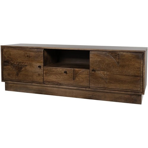 Nijwie MySons TV dressoir 150 met 2 deuren, 1 lade en 1 open vak, Mango Brown Walnut - Kaapstad Collection