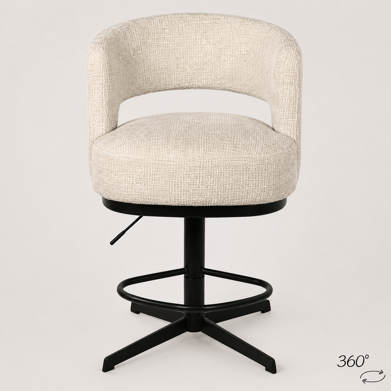 Nijwie MySons barstoel Bruce - draaipoot 360 - Cremona - Natural 02 - Star Collection