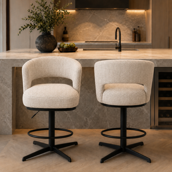 Nijwie MySons barstoel Bruce - draaipoot 360 - Cremona - Natural 02 - Star Collection