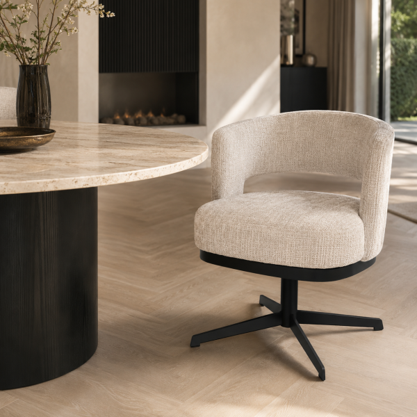 Nijwie MySons eetkamerstoel Bruce - draaipoot 360 - Cremona - Natural 02 - Star Collection