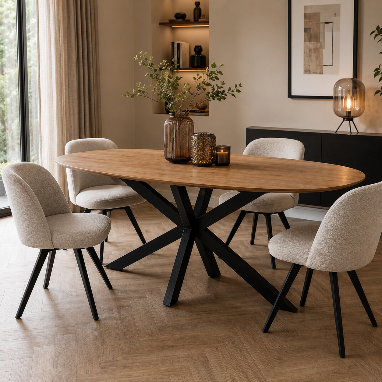 Nijwie MySons eettafel deens ovaal 160x90x78 Mango Smooth Natural – Akagi Table Collection