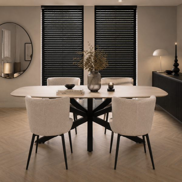 Nijwie MySons eettafel deens ovaal 160x90x78 cm mango Ashblond – Akagi Table Collection
