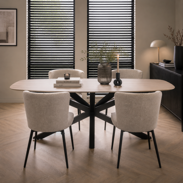Nijwie MySons eettafel deens ovaal 180x90x78 cm mango Ashblond – Akagi Table Collection