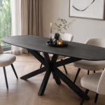 Nijwie MySons eettafel deens ovaal 210x105x78 cm Acacia Black – Akagi Table Collection