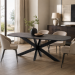 Nijwie MySons eettafel deens ovaal 230x105x78 cm Acacia Black – Akagi Table Collection