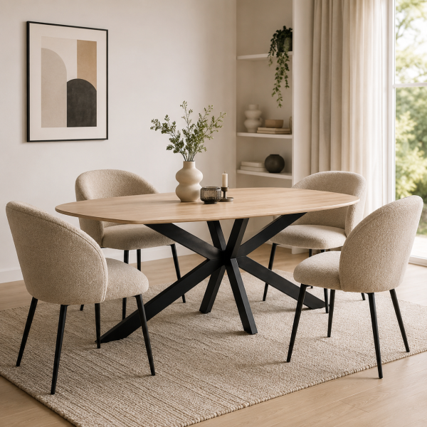 Nijwie MySons eettafel deens ovaal 230x105x78 cm mango Ashblond – Akagi Table Collection