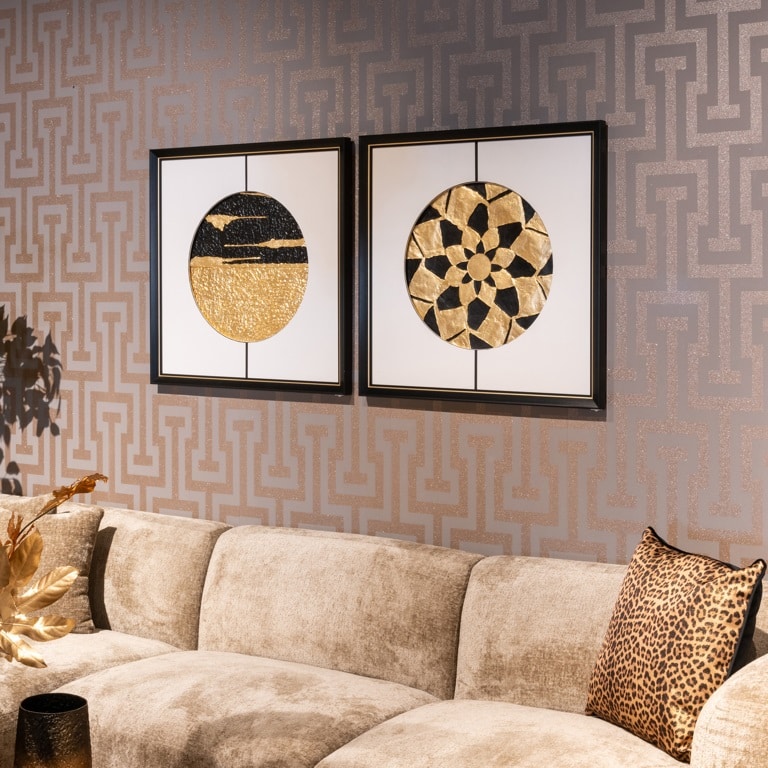 Richmond Interiors Wall art Moon zwart/goud