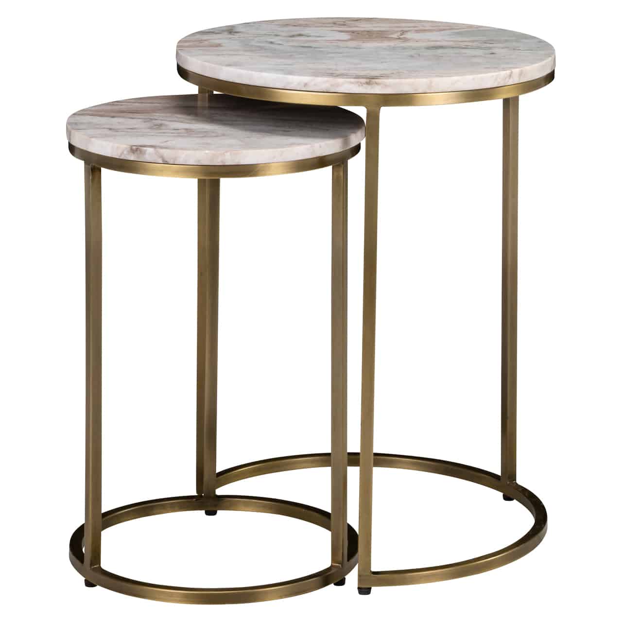 Richmond Interiors bijzettafel Bottega set van 2 marmer